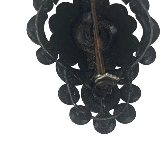 Antique Victorian Mourning Pin Brooch With Black Jet Glass Beads Victorian mourn - Picture 4 of 7